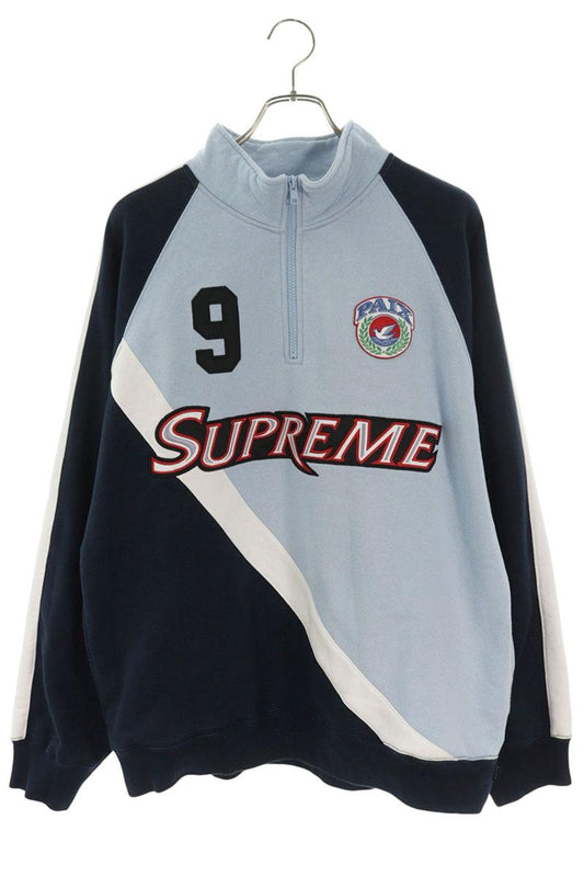 SUPREME 24SS Equipe Half Zip Sweatshirt Blue/Navy Size L