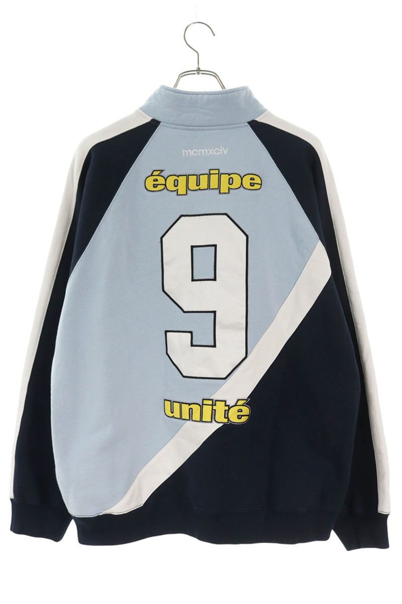 SUPREME 24SS Equipe Half Zip Sweatshirt Blue/Navy Size L