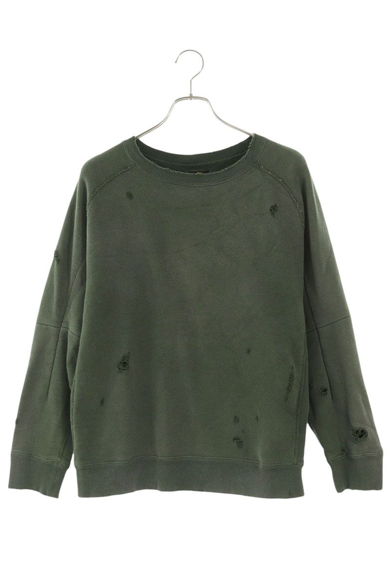 Needles Darts Distressed Sweatshirt Green Size S