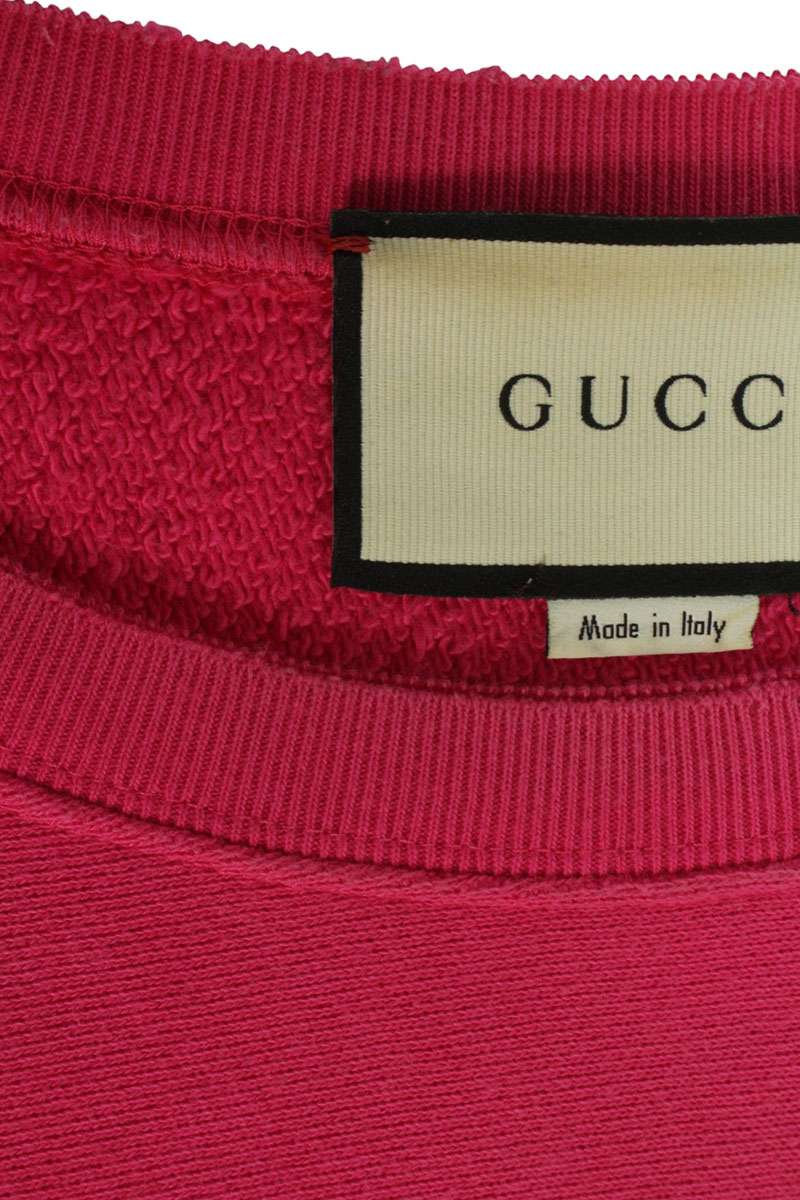 GUCCI 18SS Distressed Teddy Bear Sweatshirt Pink Size M