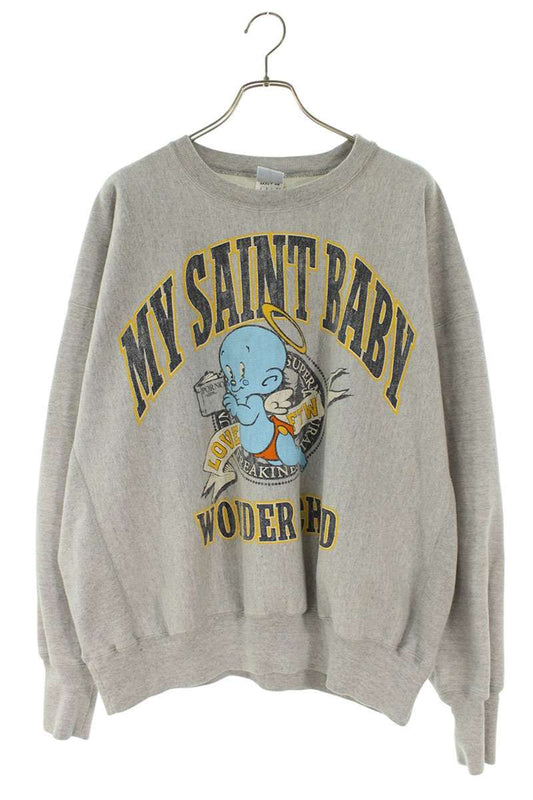 SAINT MICHAEL Baby Michael Print Crewneck Sweatshirt Size L