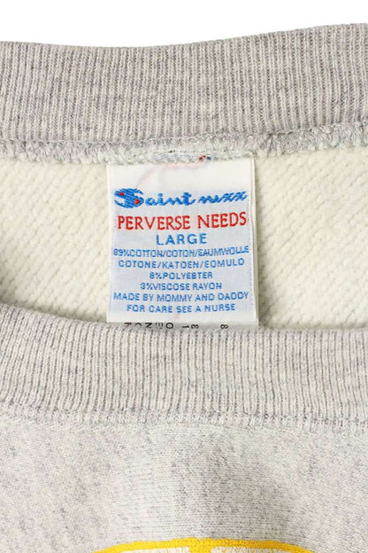 SAINT MICHAEL Baby Michael Print Crewneck Sweatshirt Size L