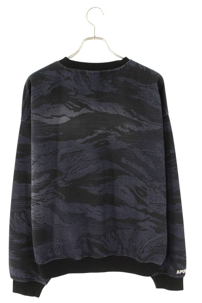 A BATHING APE Sticker Print Sweatshirt Black/Gray Size L