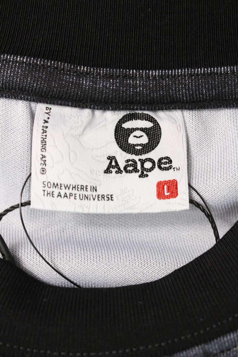 A BATHING APE Sticker Print Sweatshirt Black/Gray Size L