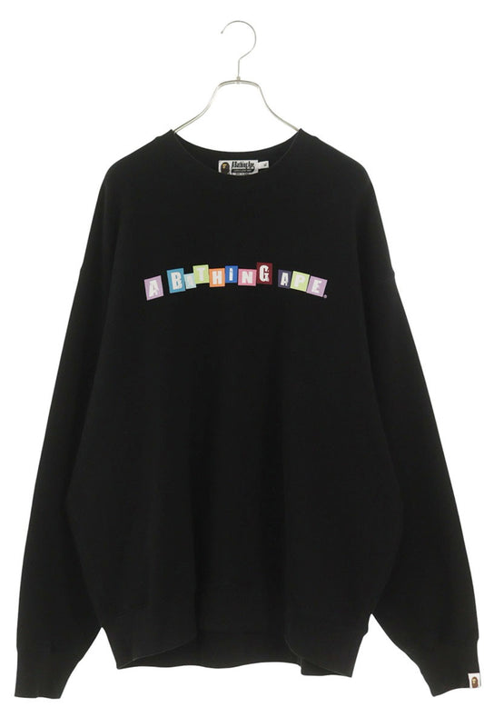 A BATHING APE Front Logo Cotton Blend Sweatshirt Size XL