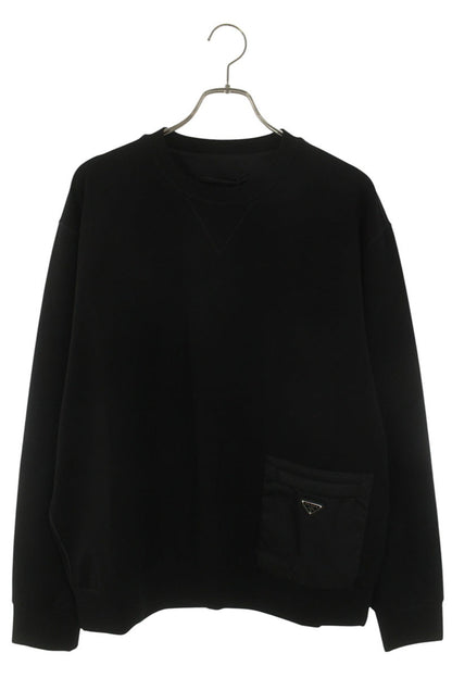 PRADA 26SS Triangle Plate Pocket Nylon Sweat Black Size XXL