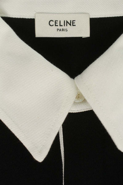 CELINE 26SS Bicolor Polo Sweatshirt Black/White Size L