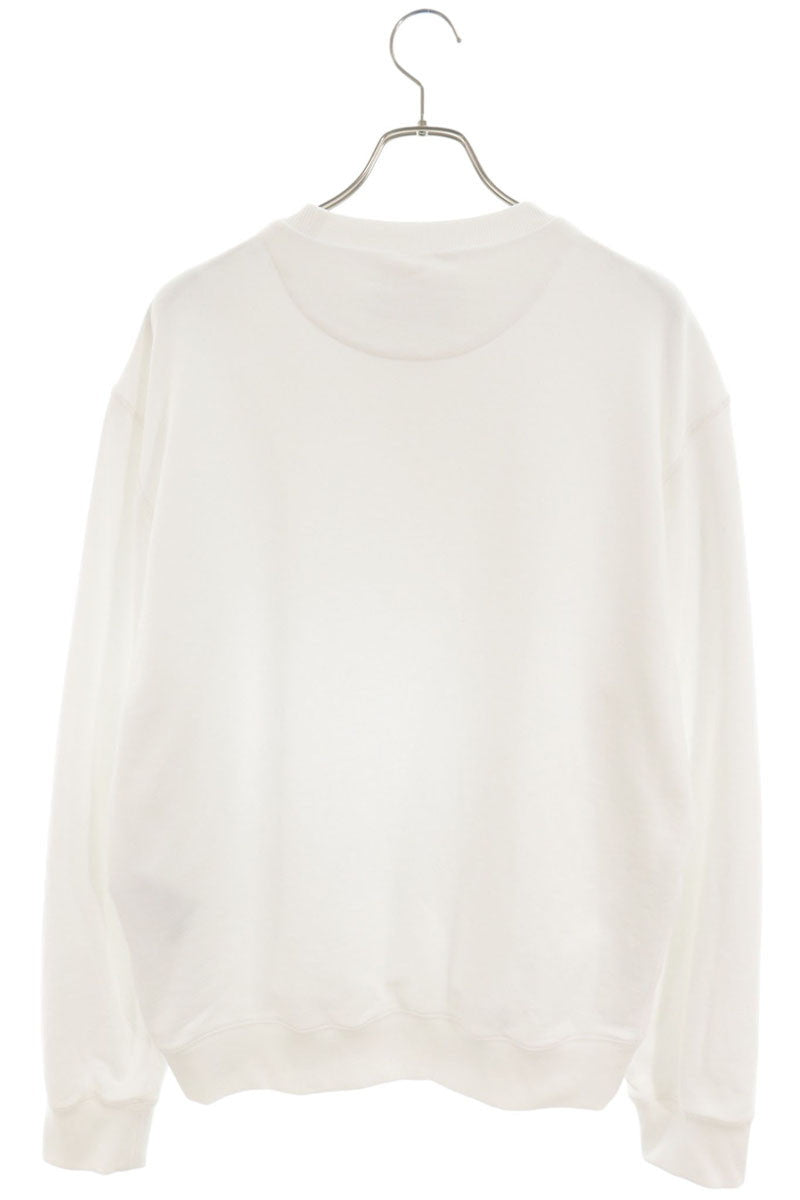 PRADA Triangle Logo Plate Crewneck Sweatshirt White Size XS