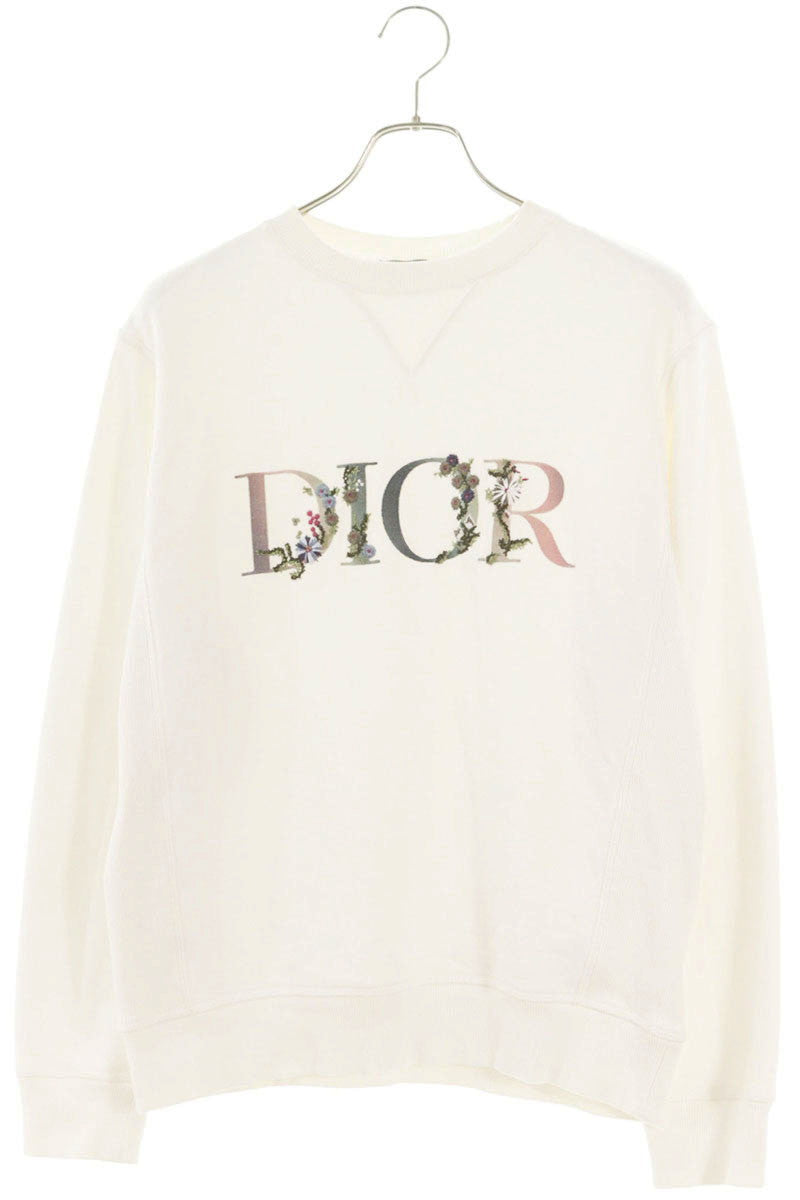DIOR 113J687A0531 Flower Embroidered Logo Sweatshirt Size XS