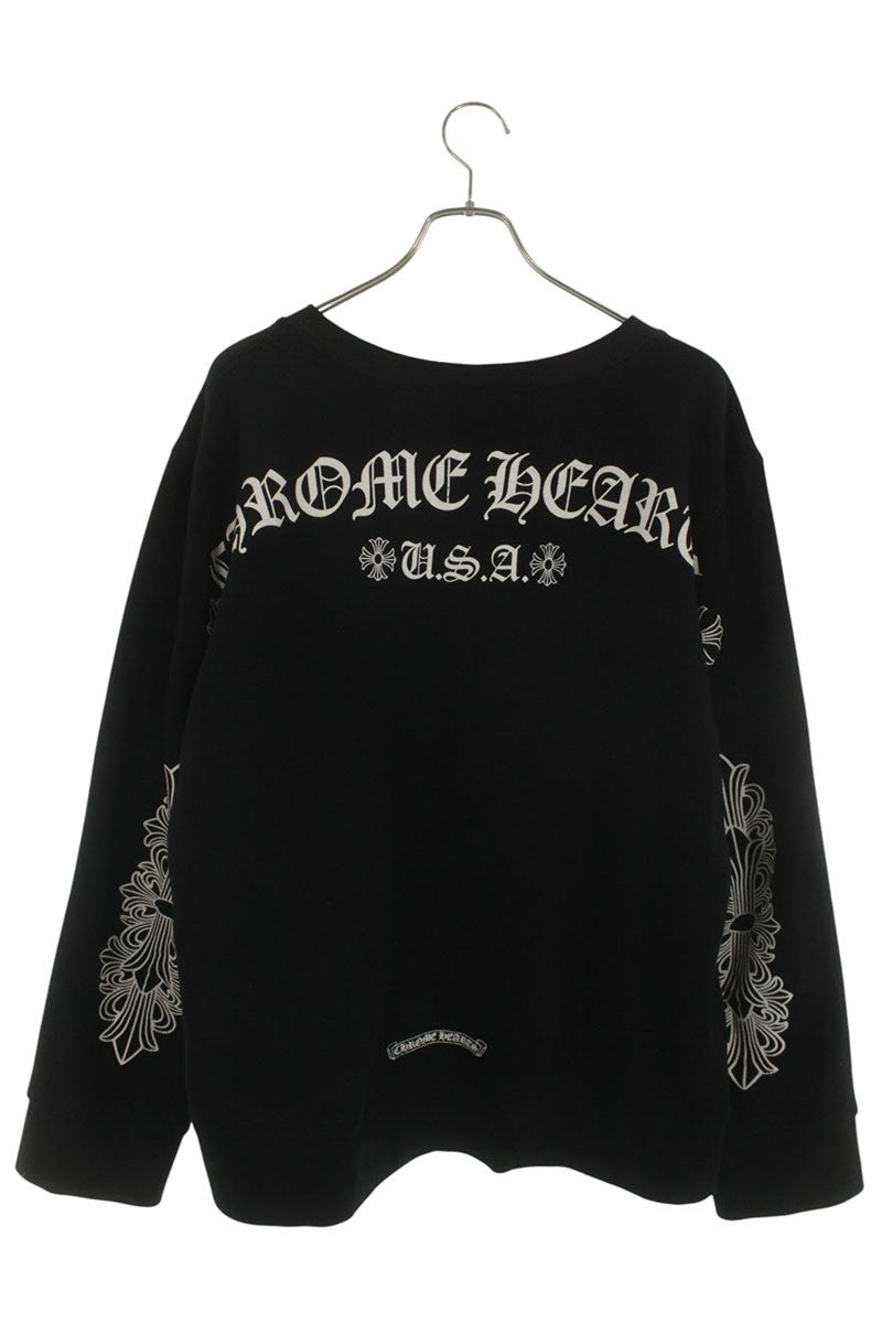 Chrome Hearts Floral Back Arch Logo Sweatshirt Black Size XL