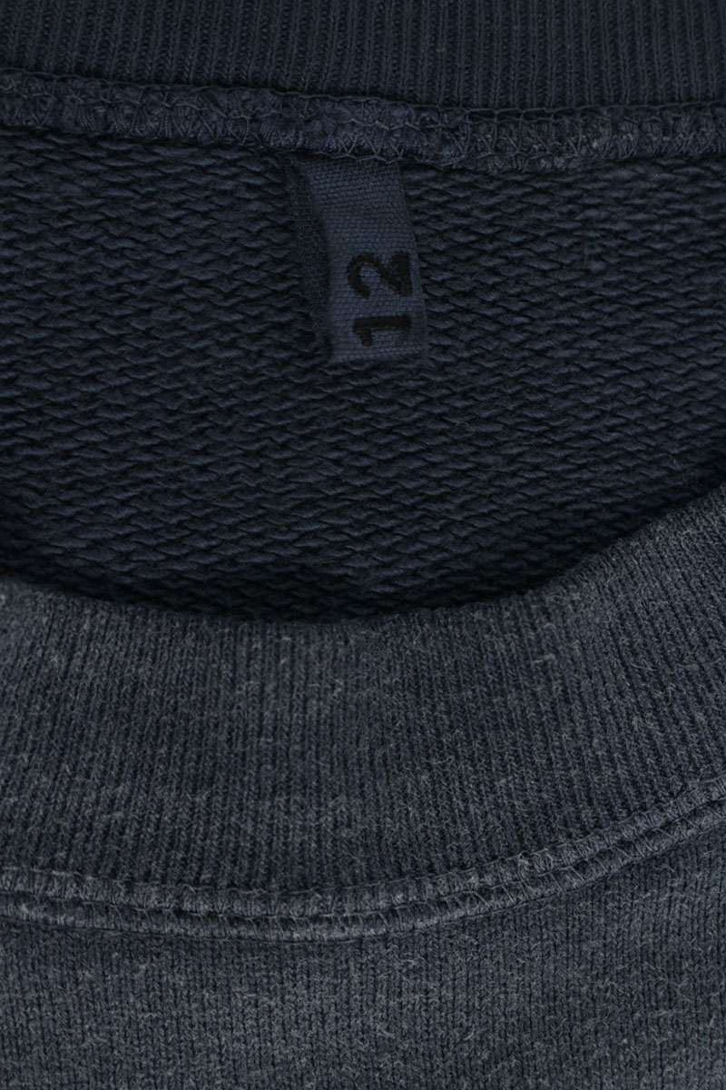 KHOKI 25SS Embroidered Design Sweatshirt Navy Cotton Size L