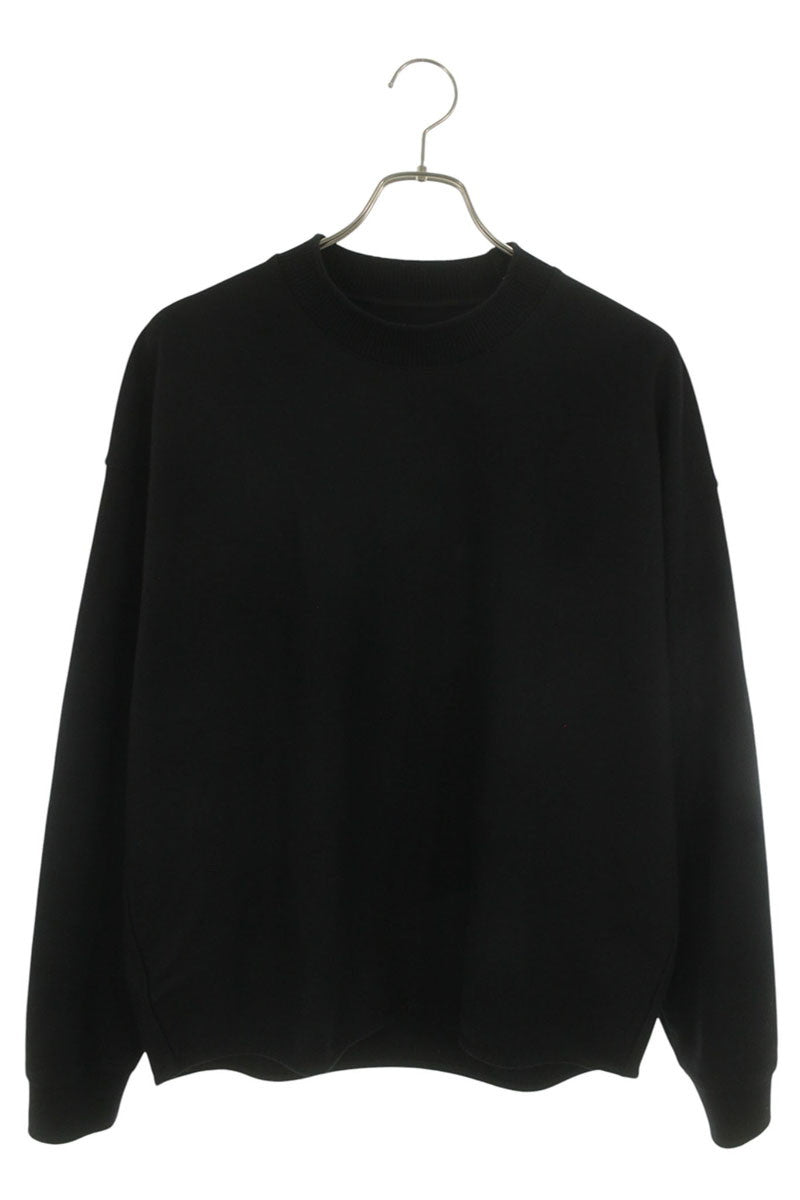 JILSANDER Wool Melton Crewneck Sweatshirt Black Size 44