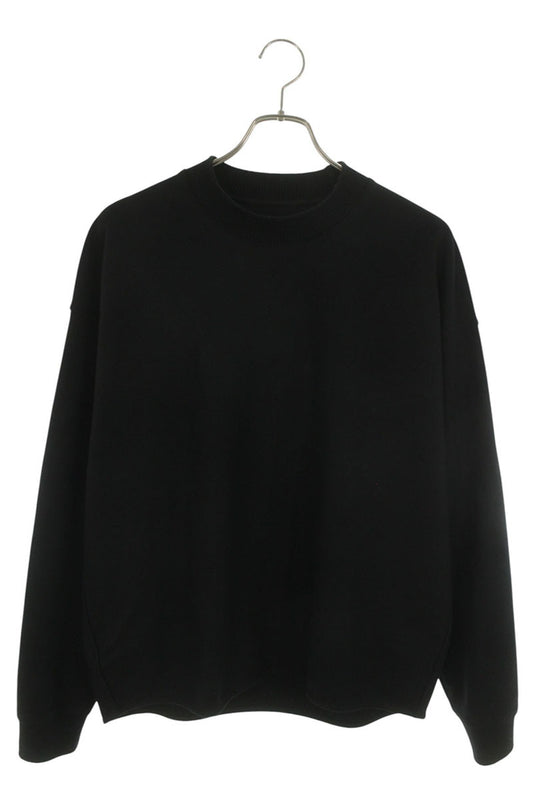 JILSANDER Wool Melton Crewneck Sweatshirt Black Size 44