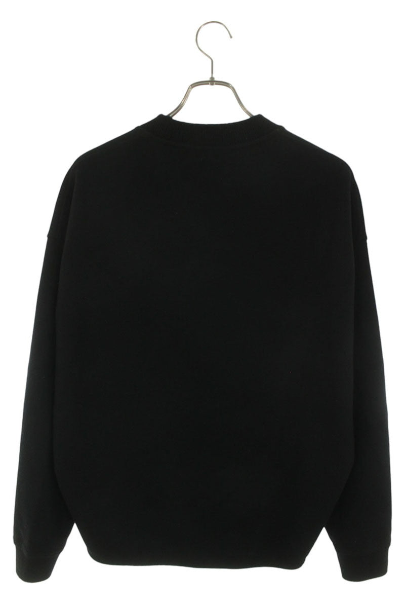 JILSANDER Wool Melton Crewneck Sweatshirt Black Size 44