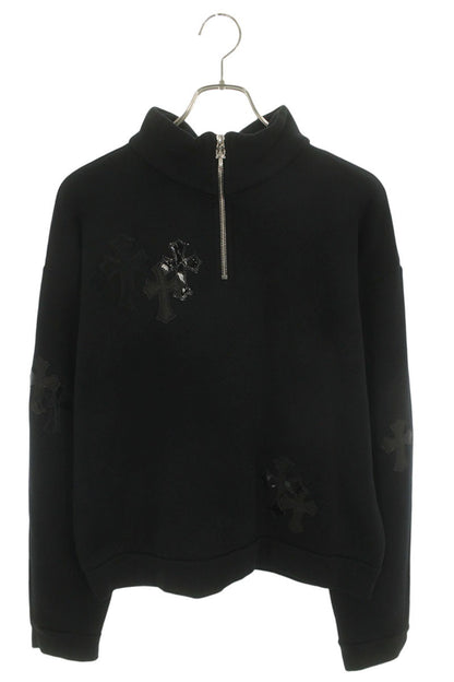 Chrome Hearts Y NOT Hair Calf Leather Half-Zip Hoodie Size M