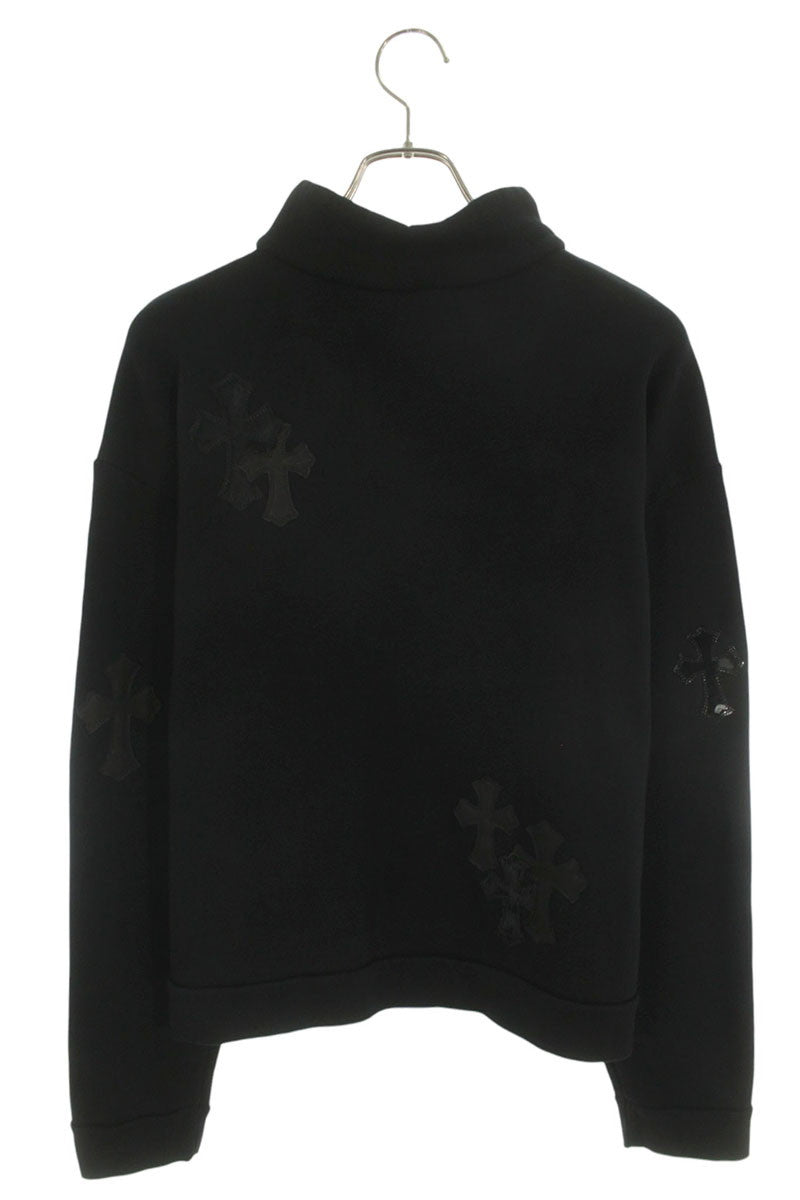 Chrome Hearts Y NOT Hair Calf Leather Half-Zip Hoodie Size M