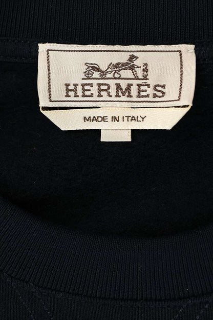 HERMES 23SS Scuba Horse Print Sweatshirt Black Size M