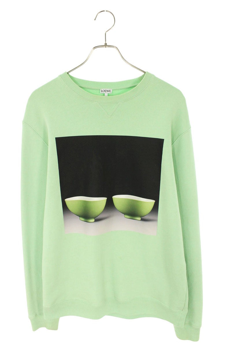 LOEWE Front Print Sweatshirt Green Size S