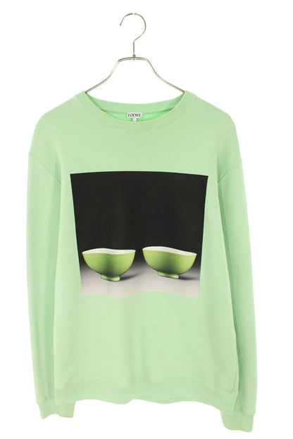 LOEWE Front Print Sweatshirt Green Size S