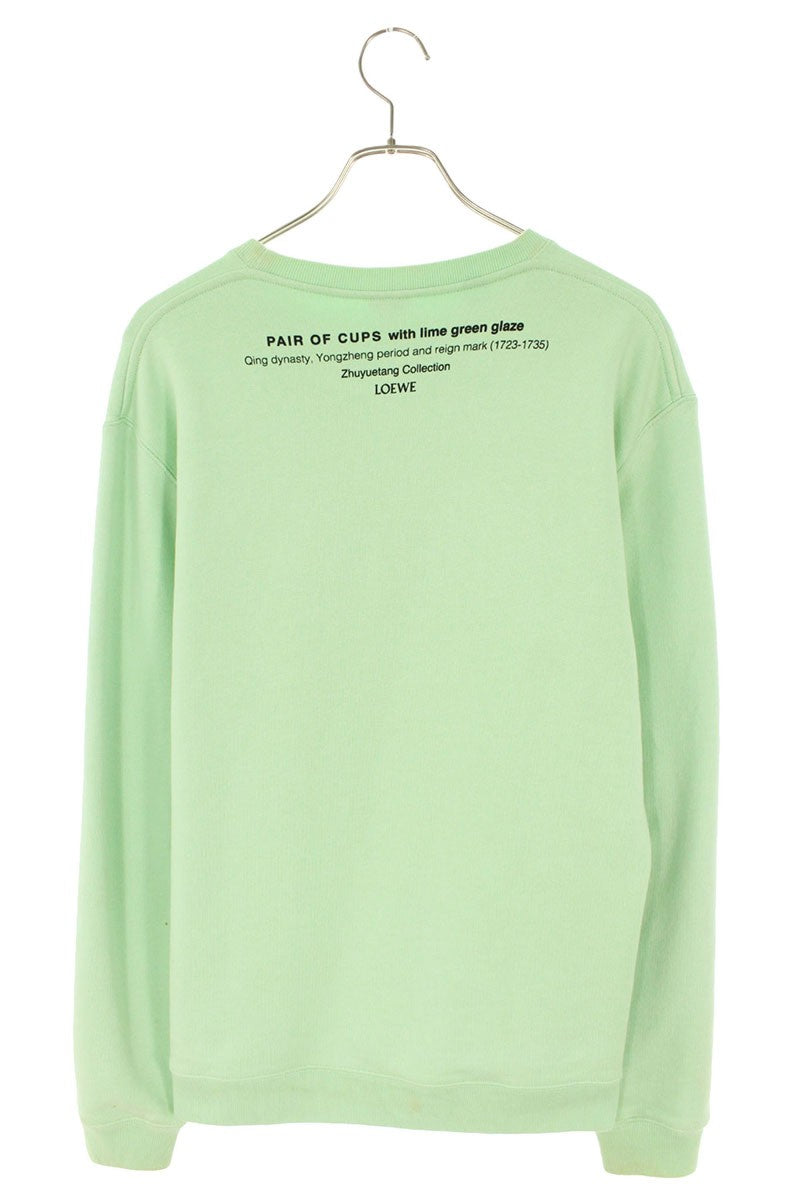 LOEWE Front Print Sweatshirt Green Size S