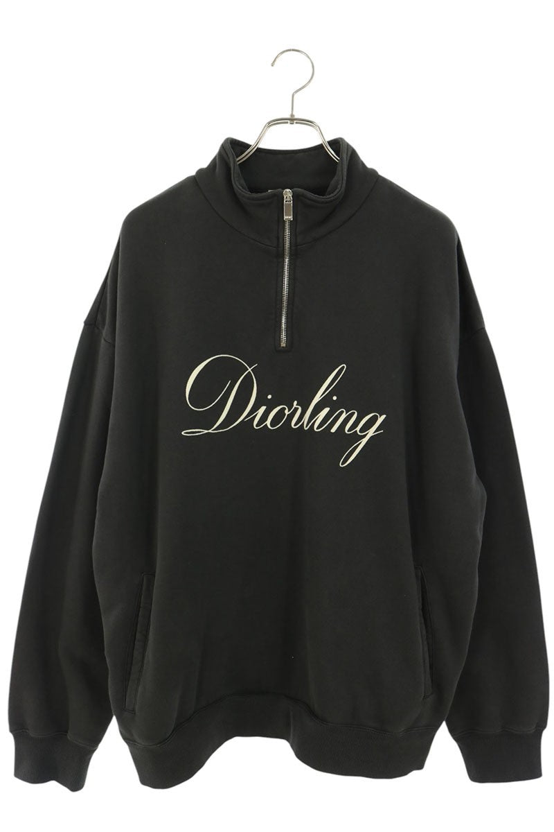 DIOR DIORLING Half-Zip Sweatshirt Gray Size XL