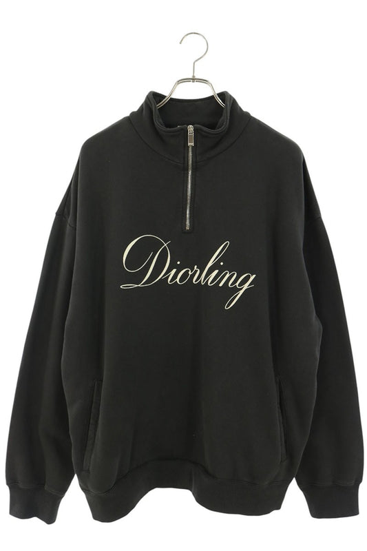 DIOR DIORLING Half-Zip Sweatshirt Gray Size XL