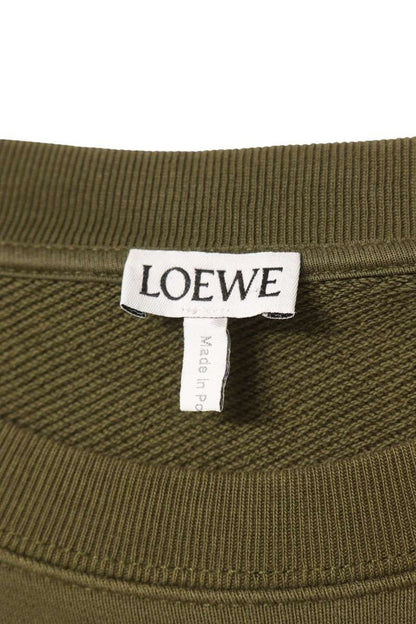 LOEWE Logo Fringe Embroidery Sweatshirt Khaki Size L