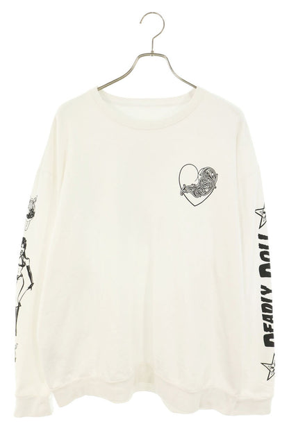 Chrome Hearts DEADLY DOLL Heart Sweatshirt White Size XL