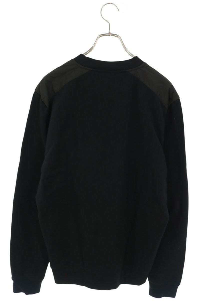 PRADA Logo Print Nylon Panel Crewneck Sweatshirt Size L