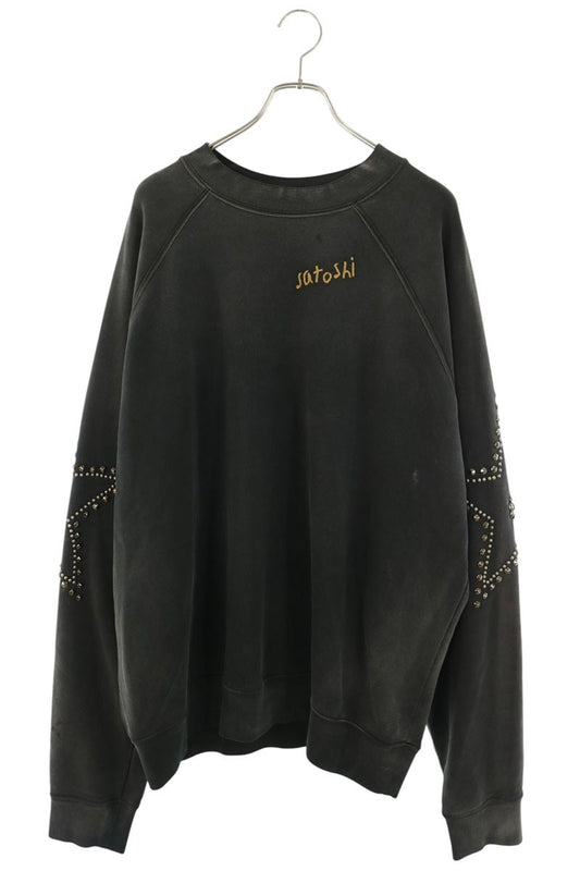 SATOSHI NAKAMOTO Star Studded Sweatshirt Black/Silver Size L