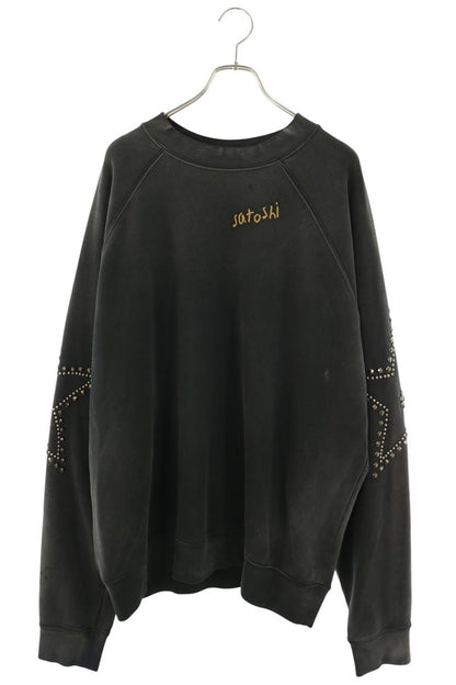 SATOSHI NAKAMOTO Star Studded Sweatshirt Black/Silver Size L