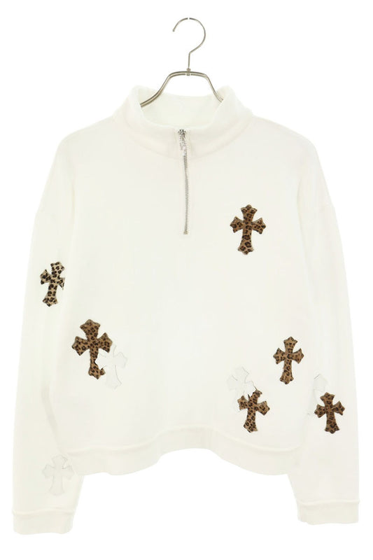 Chrome Hearts Y NOT Calf Hair Half-Zip Sweatshirt Size M