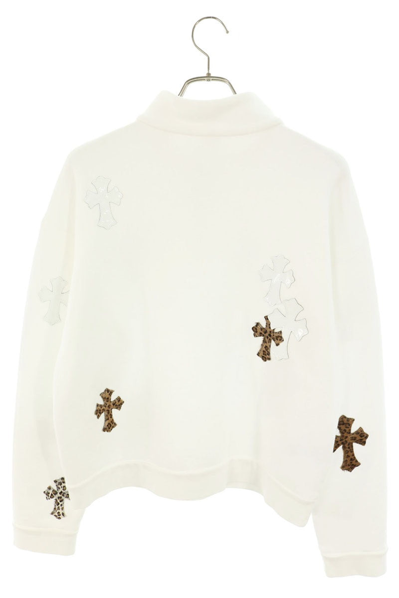 Chrome Hearts Y NOT Calf Hair Half-Zip Sweatshirt Size M
