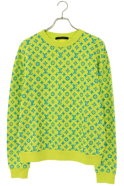 LOUISVUITTON Monogram Print Sweatshirt Yellow/Blue Size S
