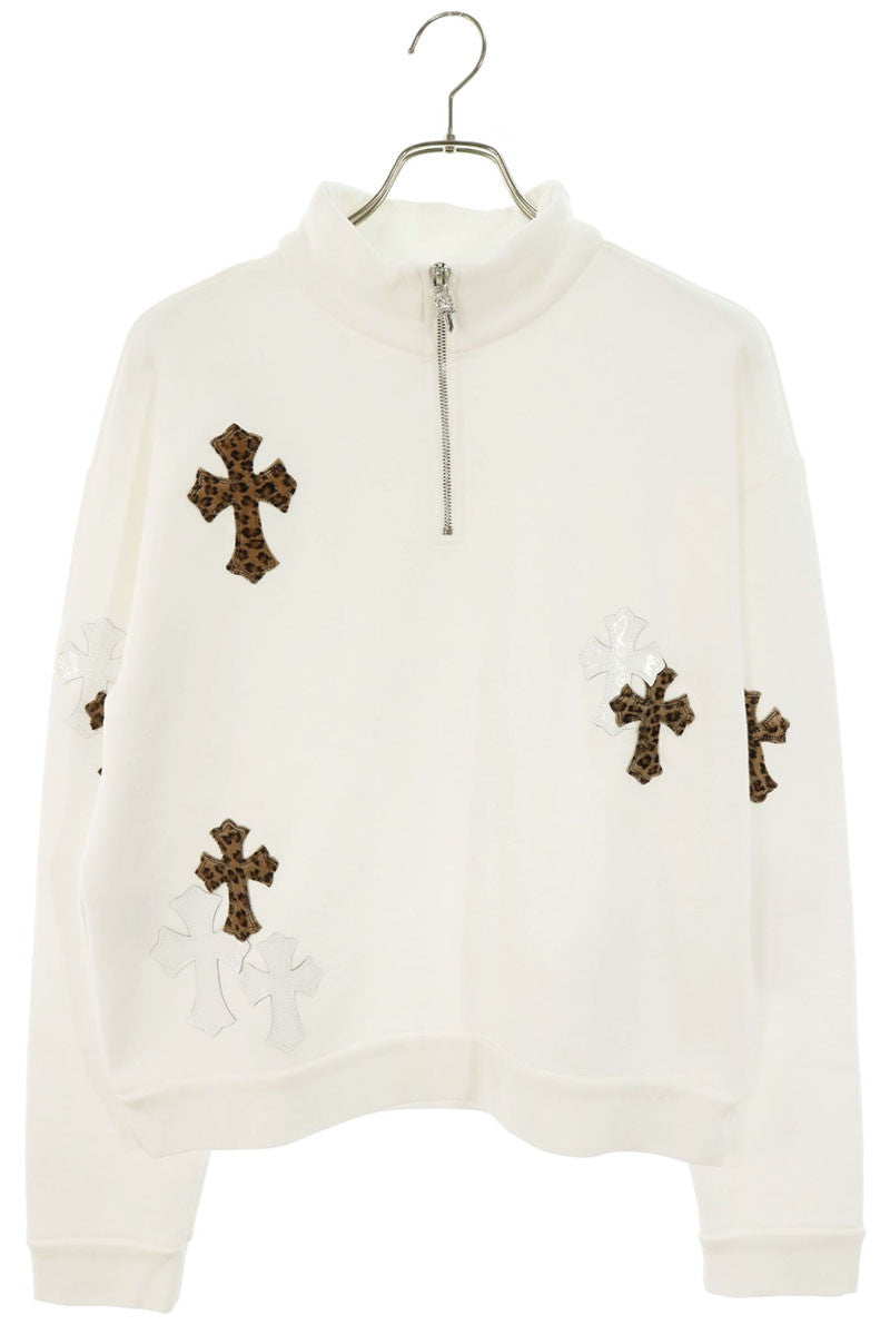 Chrome Hearts Y NOT Calf Hair Half-Zip Sweatshirt Size S