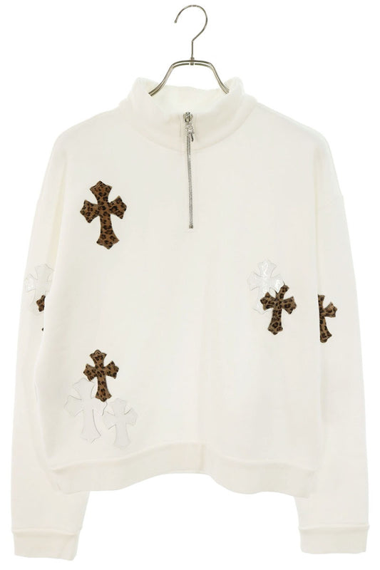Chrome Hearts Y NOT Calf Hair Half-Zip Sweatshirt Size S