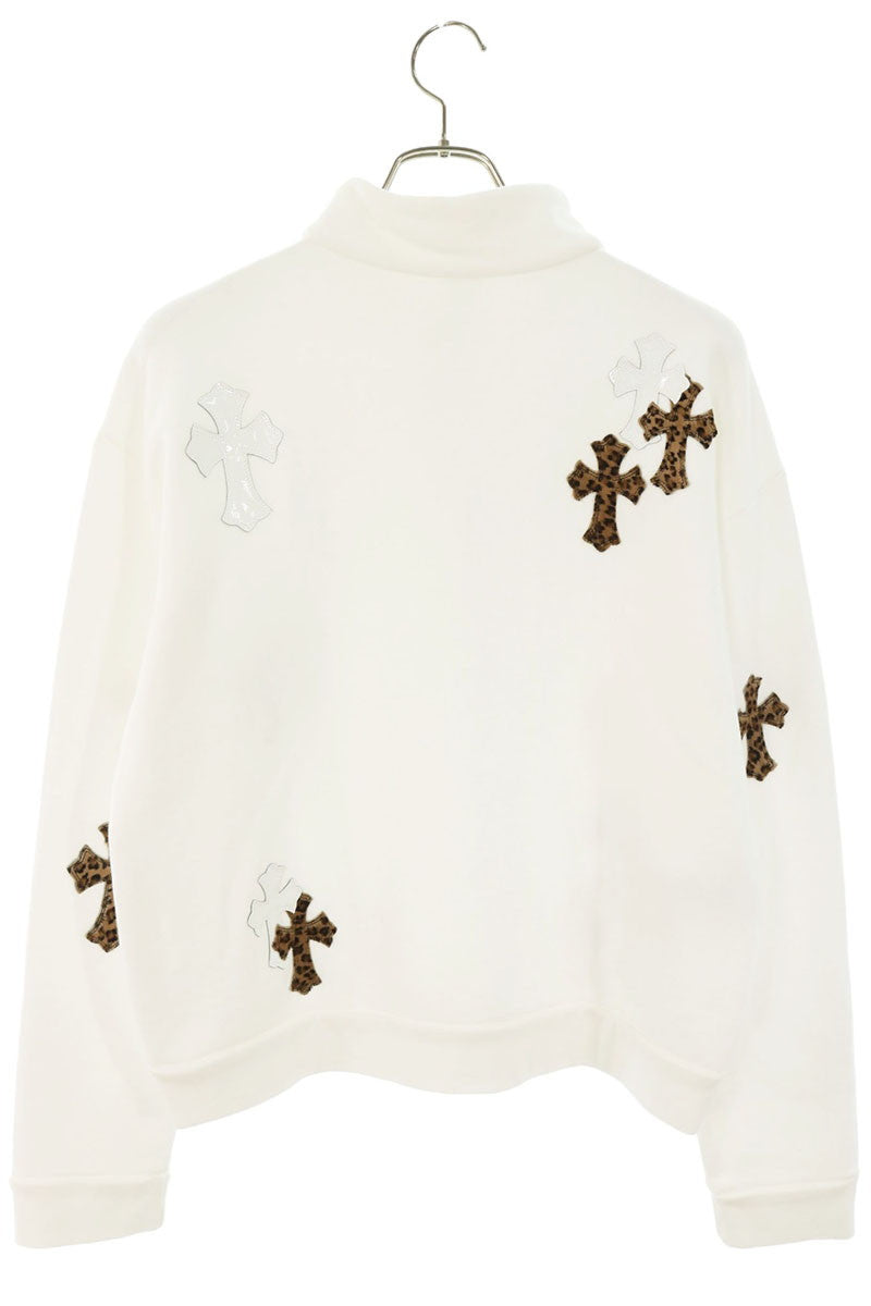 Chrome Hearts Y NOT Calf Hair Half-Zip Sweatshirt Size S