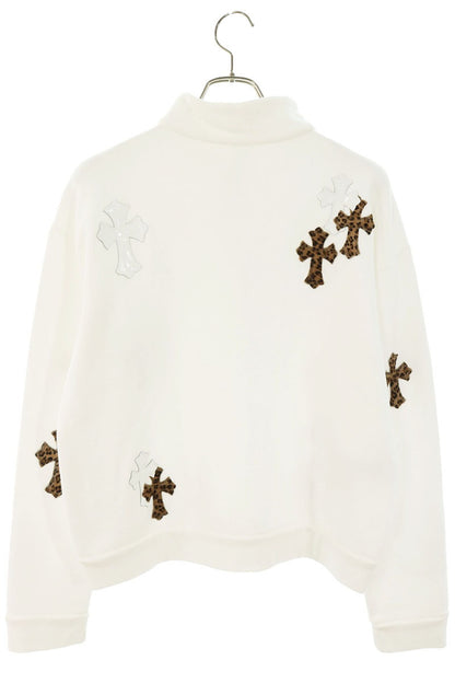 Chrome Hearts Y NOT Calf Hair Half-Zip Sweatshirt Size S