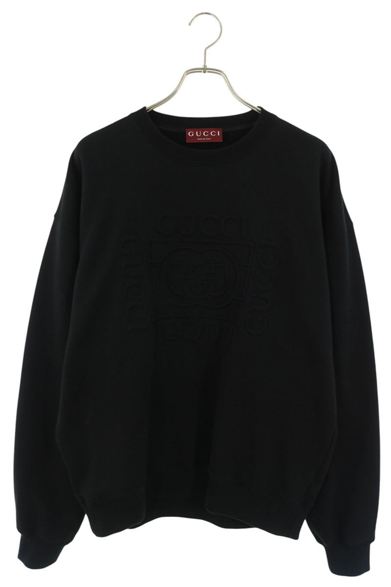 GUCCI 795510 XJHN8 Brushed Cotton Sweatshirt Black Size L