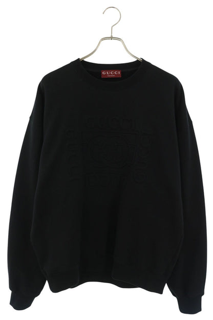 GUCCI 795510 XJHN8 Brushed Cotton Sweatshirt Black Size L