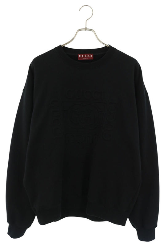 GUCCI 795510 XJHN8 Brushed Cotton Sweatshirt Black Size L