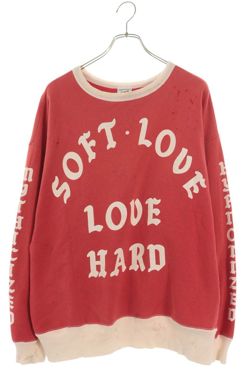 SAINT MICHAEL Vintage Washed Crewneck Sweatshirt Red Size L