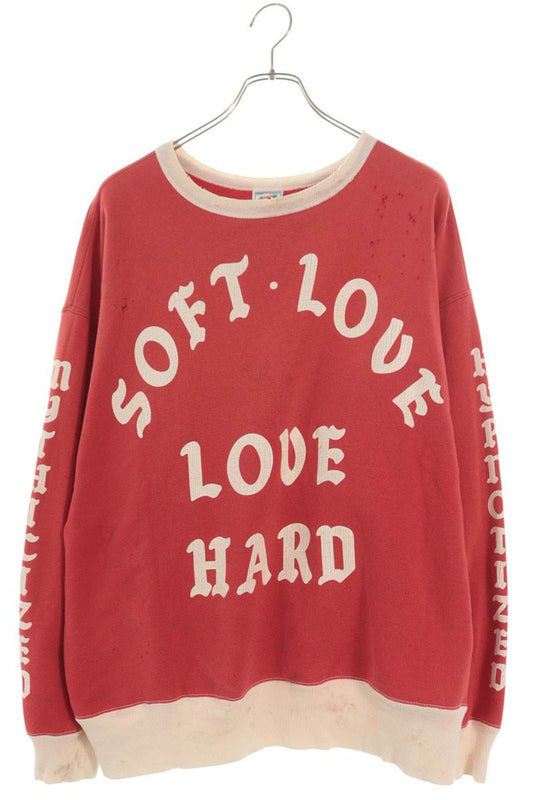 SAINT MICHAEL Vintage Washed Crewneck Sweatshirt Red Size L
