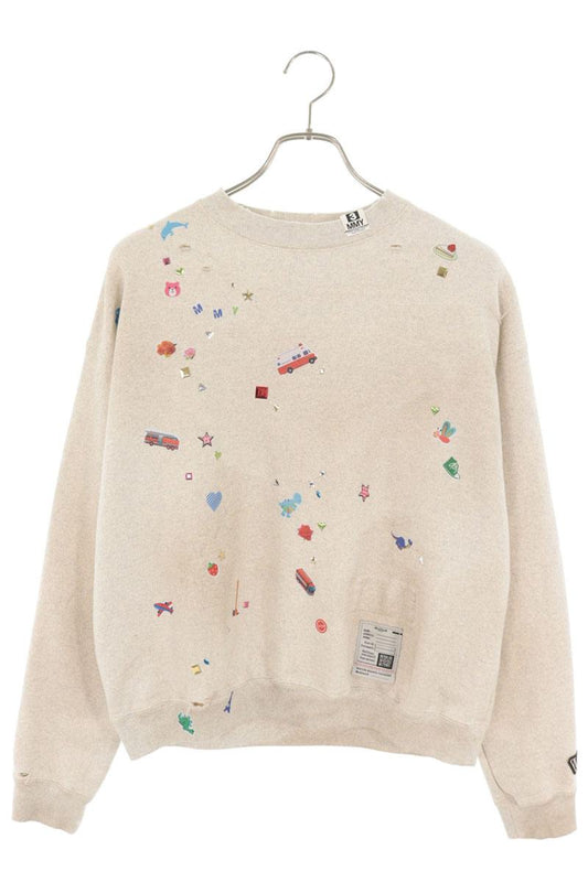 MIHARAYASUHIRO K16PO732 Kids Sticker Sweatshirt Beige Size L
