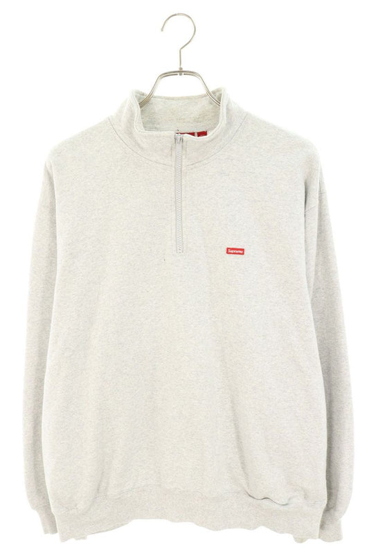SUPREME Small Box Logo Half Zip Sweatshirt Gray Size M