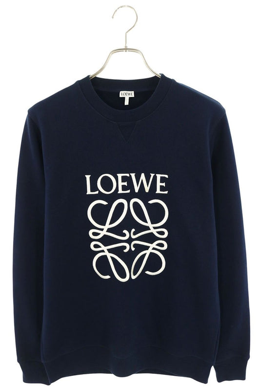 LOEWE Anagram Embroidery Crewneck Sweatshirt Blue Size M