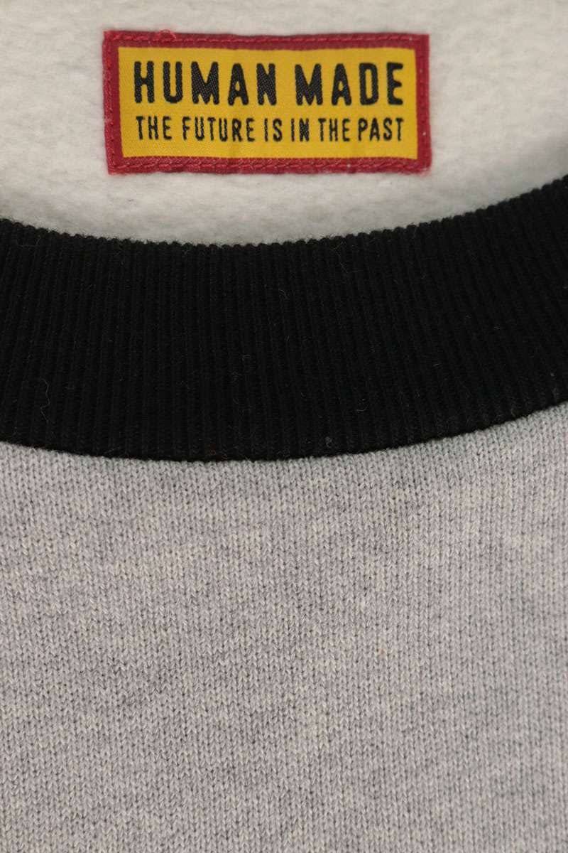 HUMAN MADE Elbow Patch Logo Grey Black Sweatshirt Size XL