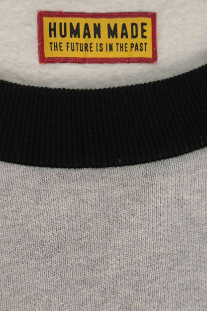 HUMAN MADE Elbow Patch Logo Grey Black Sweatshirt Size XL