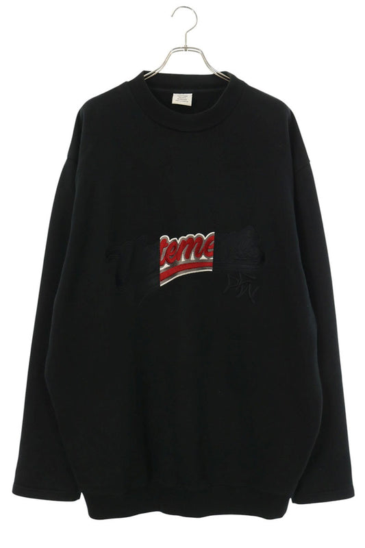 VETEMENTS 17AW Baseball Logo Sweatshirt Black Size M