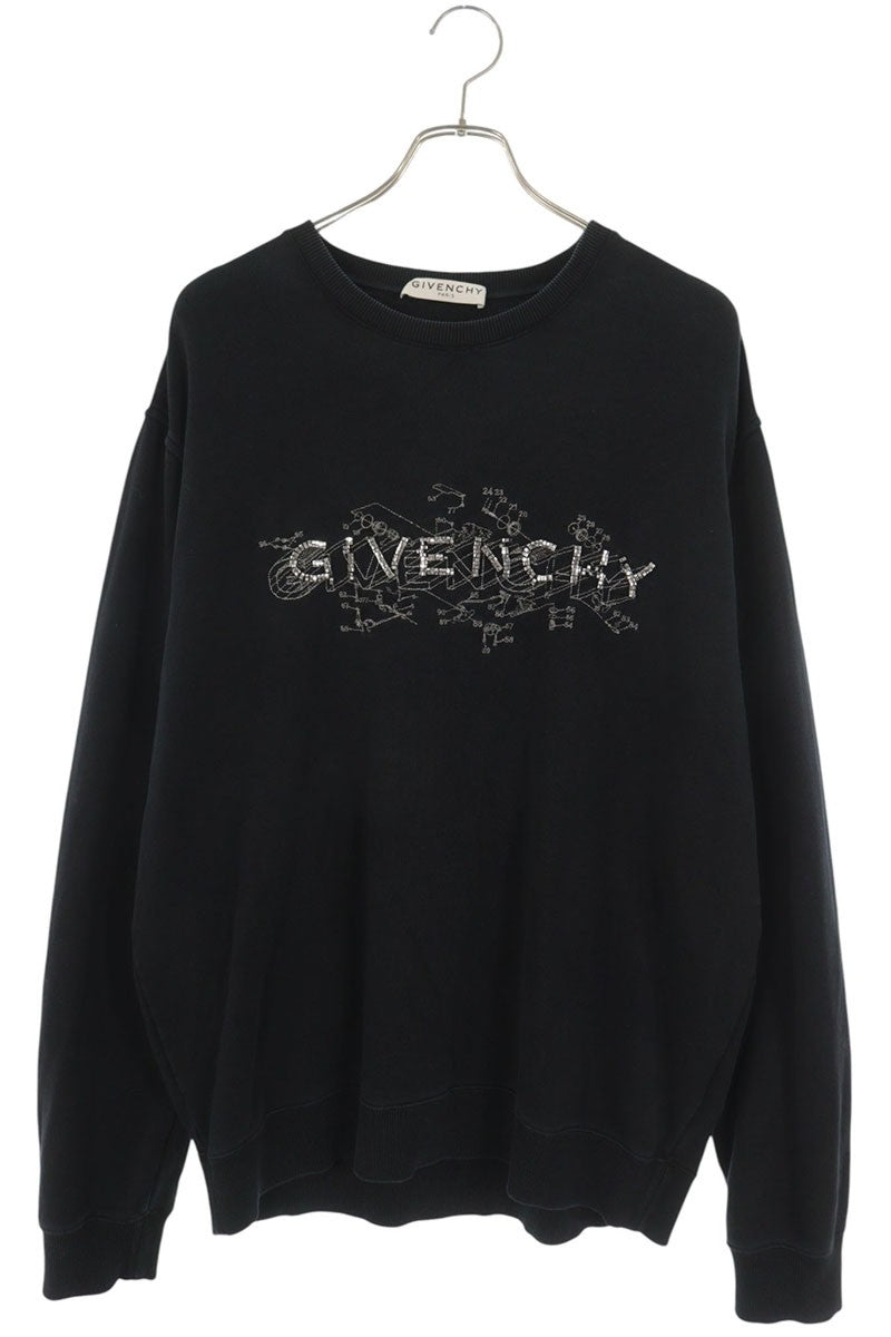 GIVENCHY Metal Logo Sweatshirt Black Cotton Size XL